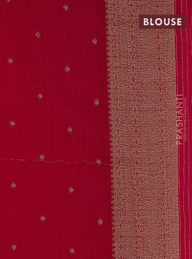 Banarasi semi crepe saree pink with allover woven buttas and woven border