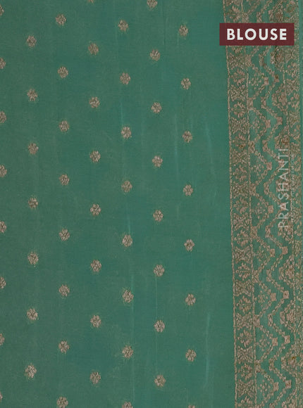 Banarasi semi crepe saree pastel green with allover thread & zari weaves and woven border
