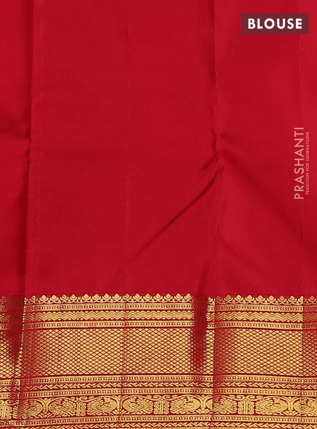 Pure kanchipuram silk saree maroon with allover zari woven brocade weaves and zari woven border