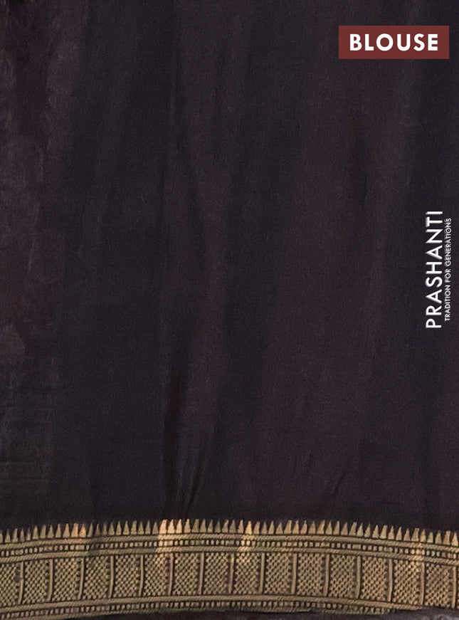 Semi maheshwari cotton saree maroon and black with allover butta prints and zari woven border