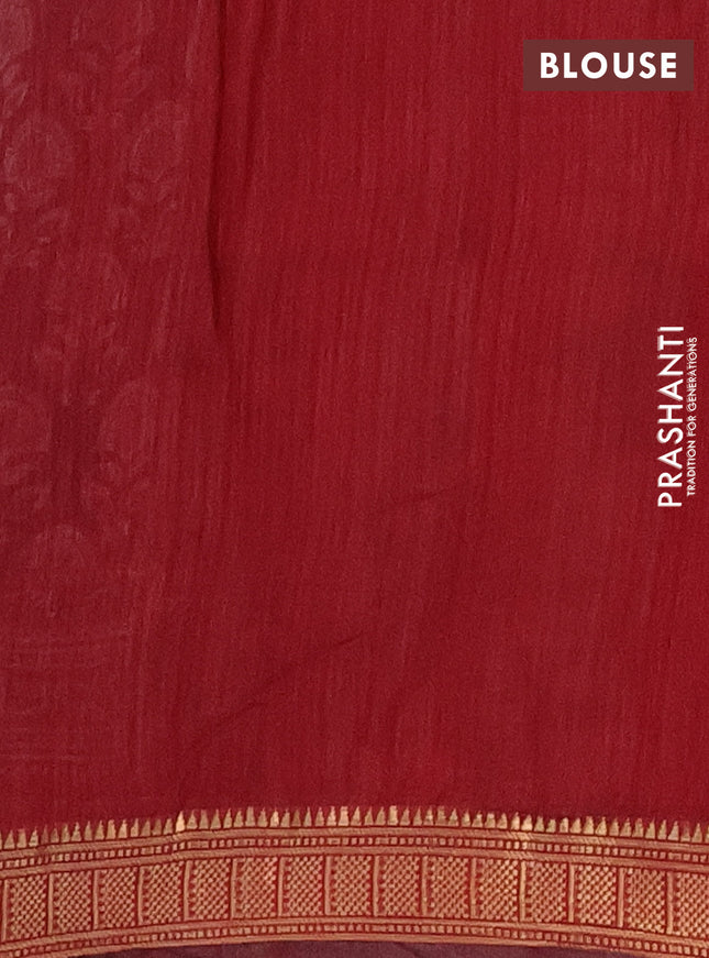 Semi maheshwari cotton saree black and maroon with allover butta prints and zari woven border