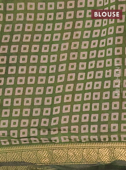 Semi maheshwari cotton saree dark blue and sap green with allover kalamkari prints and zari woven border