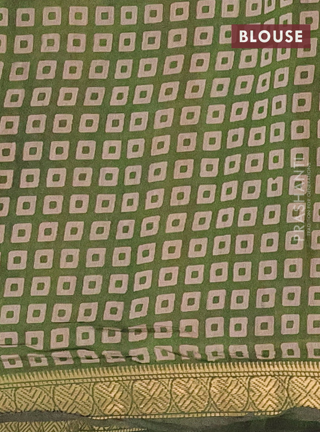 Semi maheshwari cotton saree dark blue and sap green with allover kalamkari prints and zari woven border