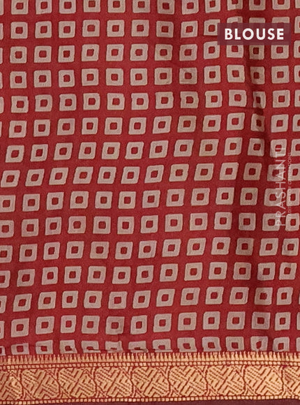 Semi maheshwari cotton saree coffee brown and maroon with allover kalamkari prints and zari woven border