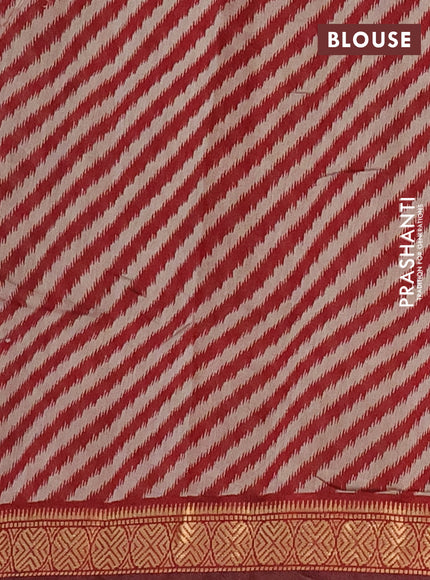 Semi maheshwari cotton saree dark mustard and maroon with allover butta prints and zari woven border