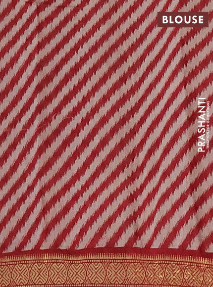 Semi maheshwari cotton saree maroon with allover butta prints and zari woven border