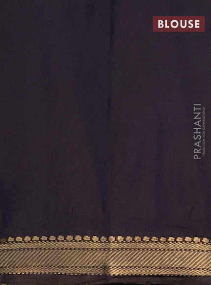 Semi maheshwari cotton saree maroon and black with allover kalamkari prints and zari woven border