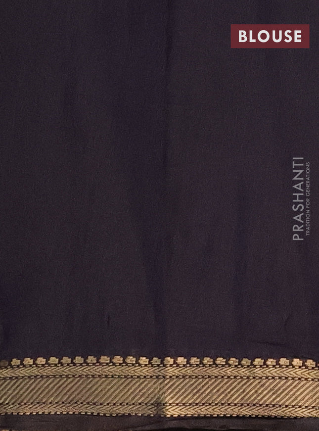 Semi maheshwari cotton saree maroon and black with allover kalamkari prints and zari woven border