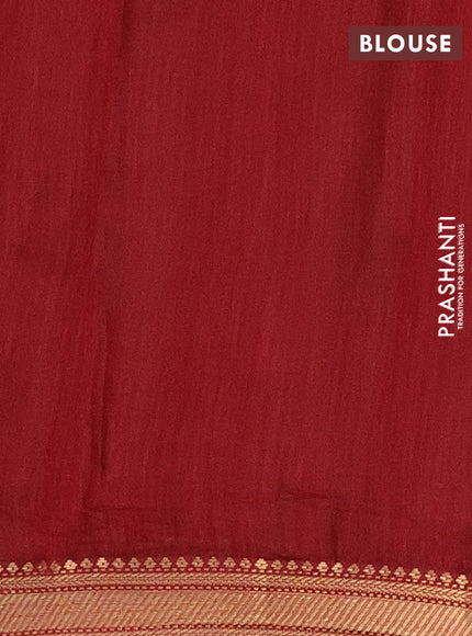 Semi maheshwari cotton saree beige and maroon with allover prints and zari woven border