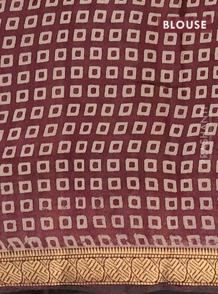 Semi maheshwari cotton saree pastel pink and maroon with allover floral prints and zari woven border