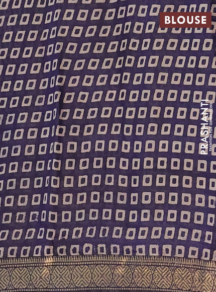 Semi maheshwari cotton saree sap green and dark blue with allover kalamkari prints and zari woven border