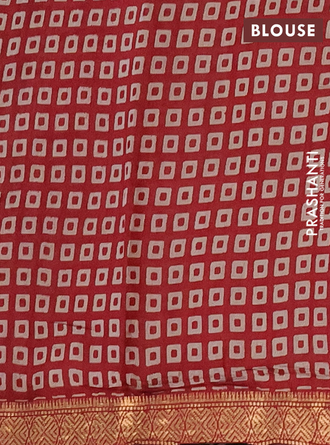 Semi maheshwari cotton saree deep coffee brown and maroon with allover kalamkari prints and zari woven border