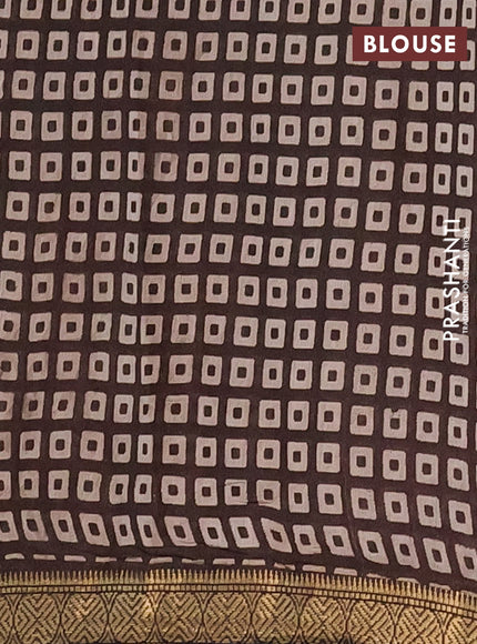 Semi maheshwari cotton saree maroon and black with allover kalamkari prints and zari woven border