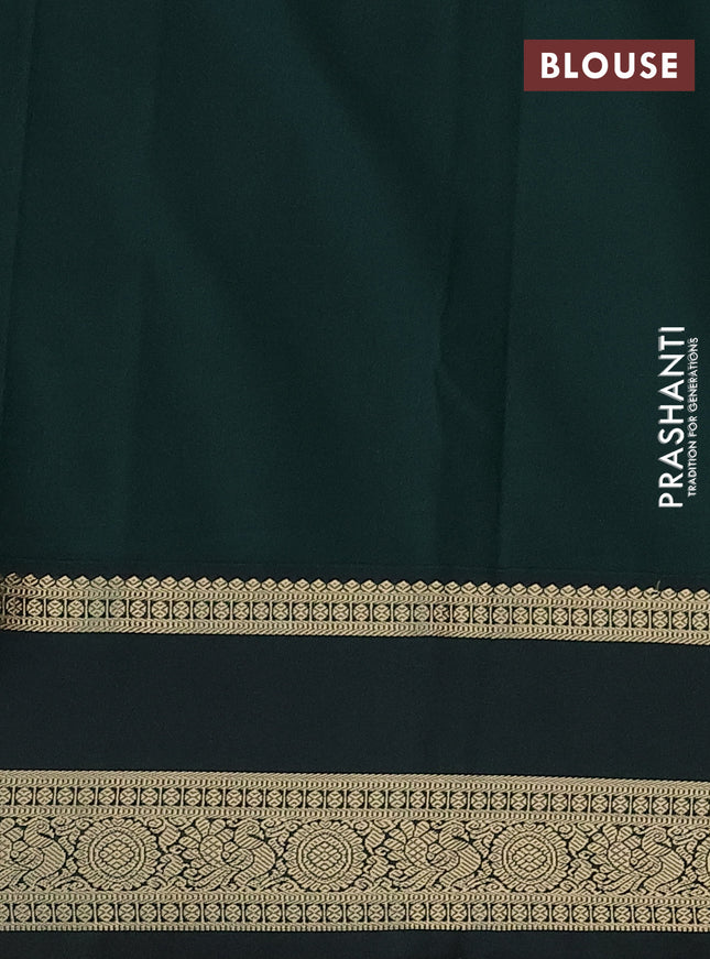 Semi kanchipuram silk saree pista green and bottle green with allover zari weaves & buttas and rettapet zari woven korvai border