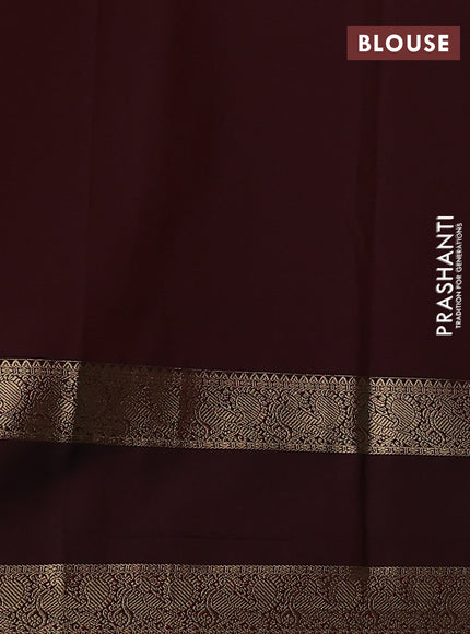 Semi kanchipuram silk saree teal green and deep maroon with allover zari checks & buttas and rettapet zari woven korvai border