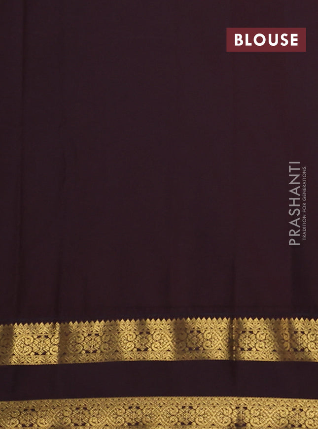 Semi kanchipuram silk saree sandal and brown with allover zari weaves & buttas and rettapet zari woven korvai border