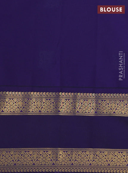 Semi kanchipuram silk saree cs blue and dark blue with zari woven buttas and rettapet zari woven korvai border