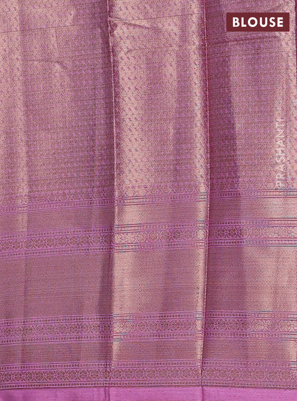 Banarasi warm silk saree deep wine shade and light pink with allover zari weaves & buttas and woven border