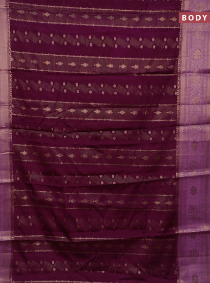 Banarasi warm silk saree purple and lavender with allover zari weaves & buttas and woven border