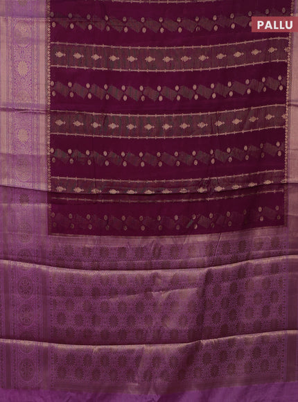 Banarasi warm silk saree purple and lavender with allover zari weaves & buttas and woven border