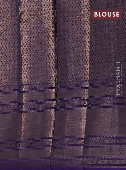 Banarasi warm silk saree pastel blue and violet with allover zari weaves & buttas and woven border