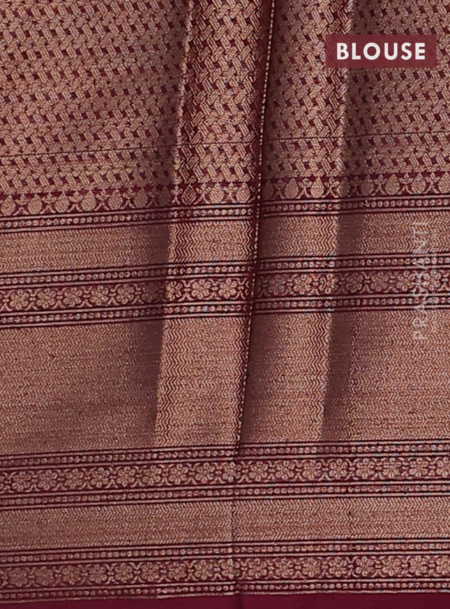 Banarasi warm silk saree mauve pink and wine shade with allover zari weaves & buttas and woven border