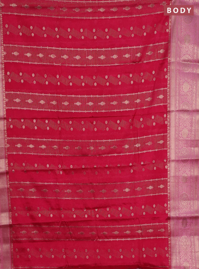 Banarasi warm silk saree pink and light pink with allover zari weaves & buttas and woven border