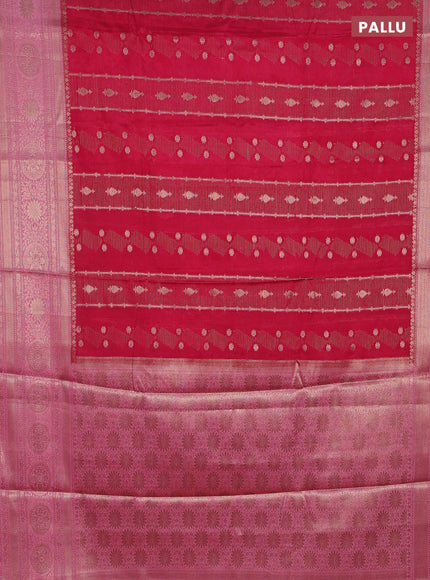 Banarasi warm silk saree pink and light pink with allover zari weaves & buttas and woven border