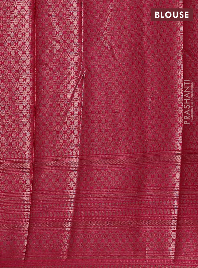 Banarasi warm silk saree light pink and pink with woven buttas and woven border