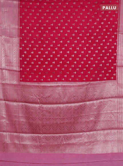 Banarasi warm silk saree dark pink and light pink with woven buttas and woven border