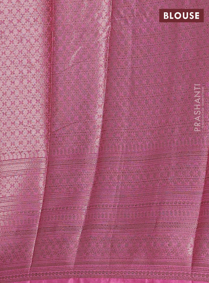 Banarasi warm silk saree dark pink and light pink with woven buttas and woven border