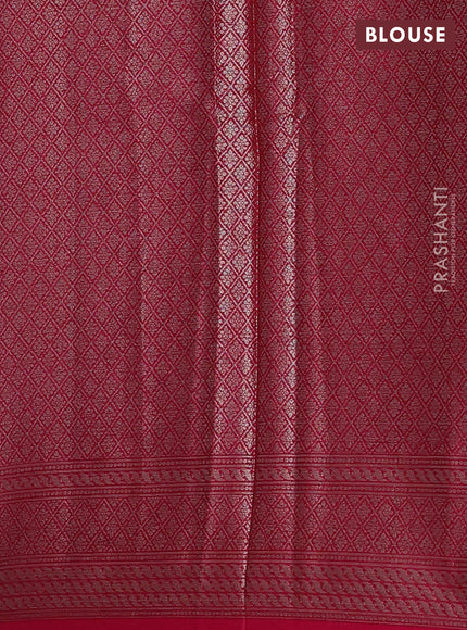 Banarasi warm silk saree light pink and pink with allover checked pattern & buttas and woven border