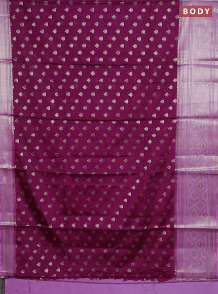 Banarasi warm silk saree purple and lavender with woven buttas and woven border