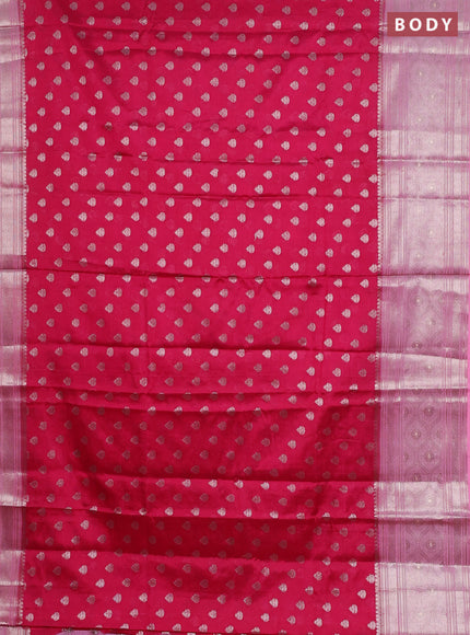 Banarasi warm silk saree pink and light pink with woven buttas and woven border