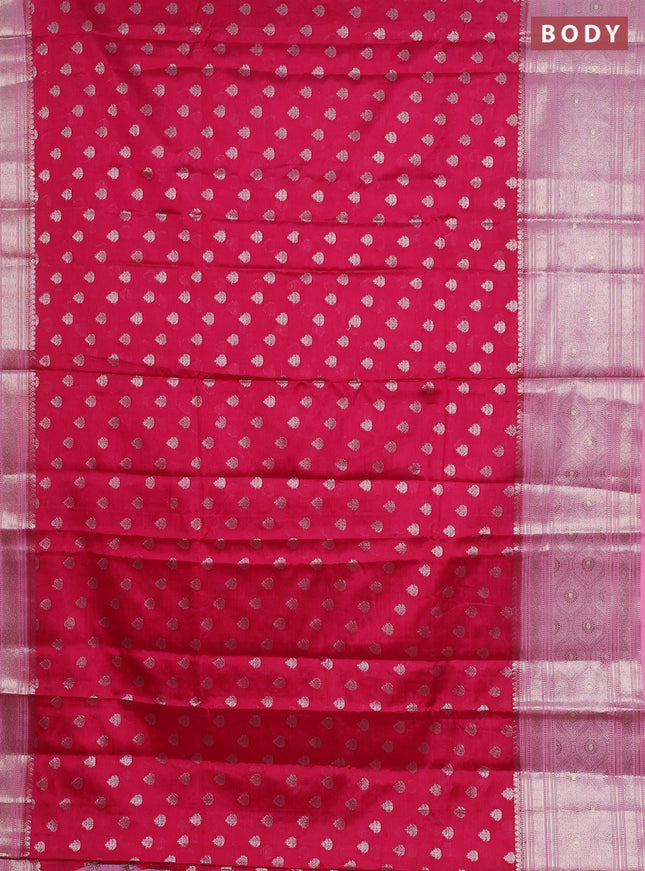 Banarasi warm silk saree pink and light pink with woven buttas and woven border