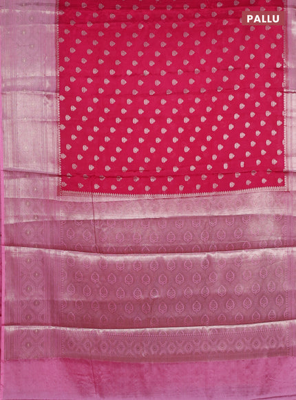 Banarasi warm silk saree pink and light pink with woven buttas and woven border