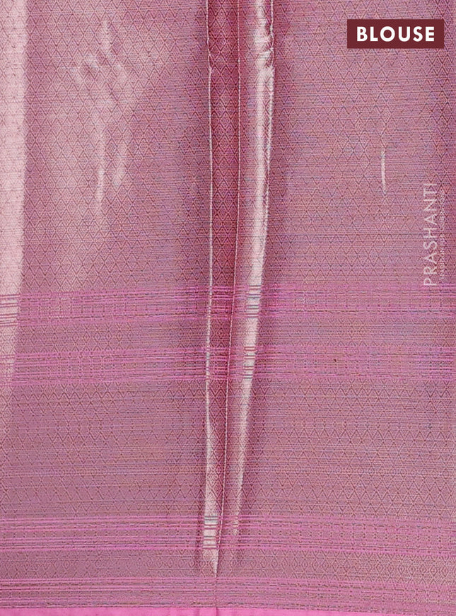Banarasi warm silk saree pink and light pink with woven buttas and woven border
