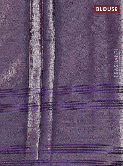 Banarasi warm silk saree pastel blue and violet with woven buttas and woven border