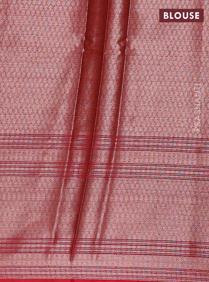 Banarasi warm silk saree orange and red with woven buttas and woven border