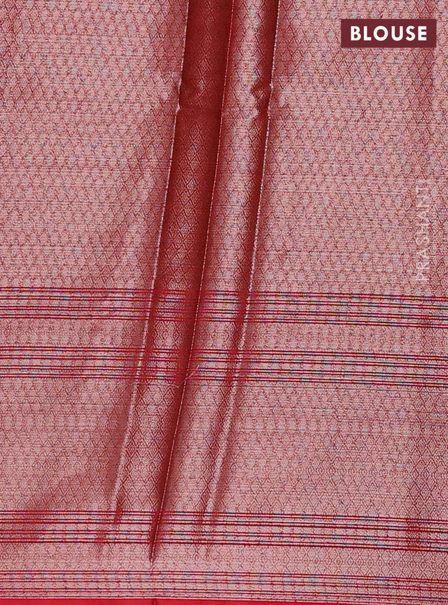 Banarasi warm silk saree orange and red with woven buttas and woven border