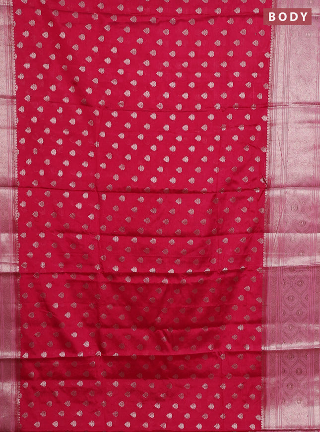 Banarasi warm silk saree pink and light pink with woven buttas and woven border