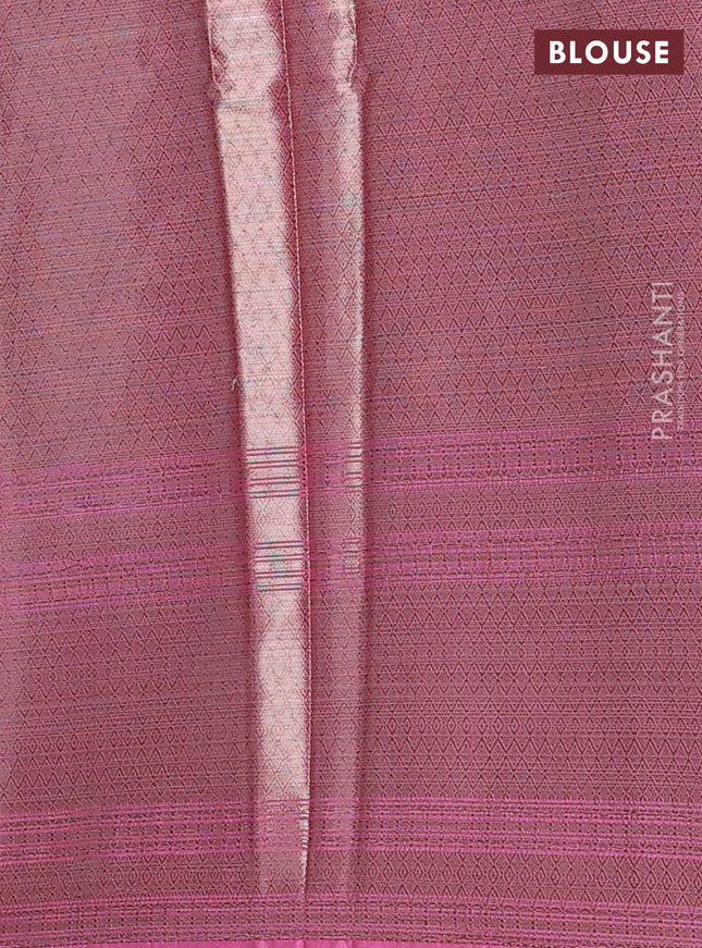 Banarasi warm silk saree pink and light pink with woven buttas and woven border