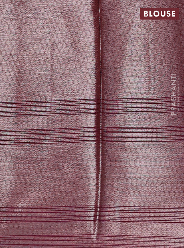 Banarasi warm silk saree lavender and wine shade with woven buttas and woven border