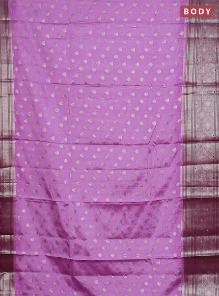 Banarasi warm silk saree lavender and deep purple with woven buttas and woven border