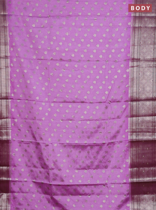 Banarasi warm silk saree lavender and deep purple with woven buttas and woven border