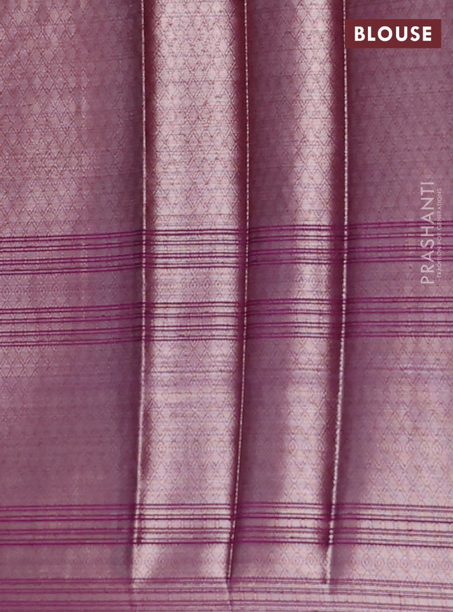 Banarasi warm silk saree lavender and deep purple with woven buttas and woven border