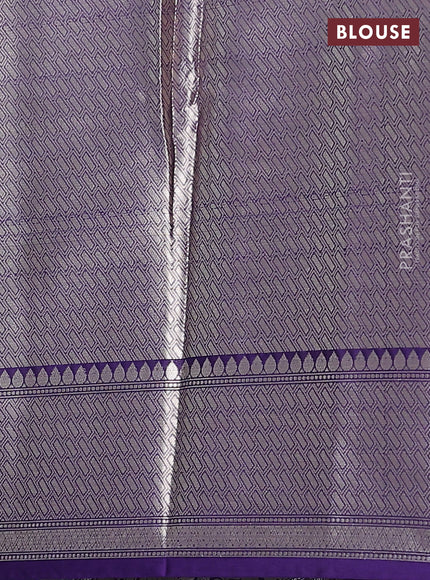 Banarasi warm silk saree pastel blue and deep violet with zari woven floral buttas and zari woven border