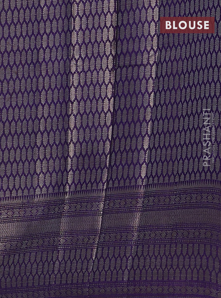 Banarasi warm silk saree pastel blue and violet with woven buttas and woven border