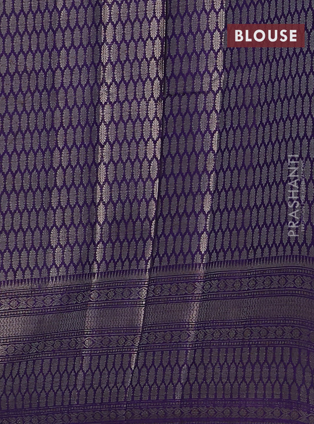 Banarasi warm silk saree pastel blue and violet with woven buttas and woven border