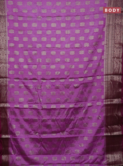 Banarasi warm silk saree lavender and purple with woven buttas and woven border